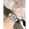 Automatic Mechanical Watch for Women Hollow‑Out Skeleton Dial Luminous Hands Watch Leather Band Waterproof