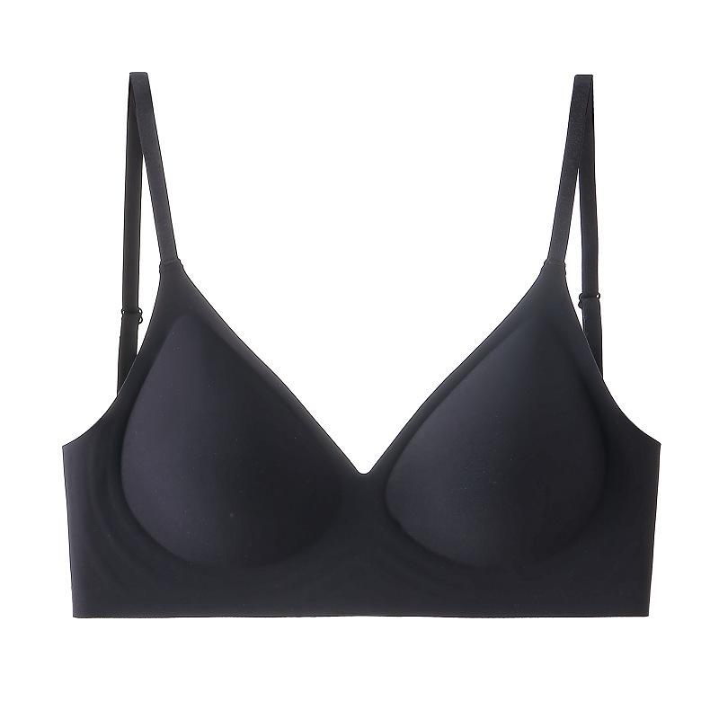 

Seamless Sexy Jelly Support Bra - Wire-Free, Large, Cross-Back Design S (85-100 jin) чорний