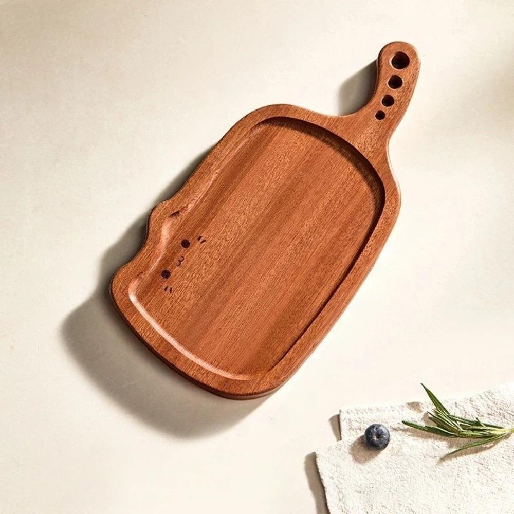 Multi-functional Fruit Chopping Board Thickened Wooden Chopping Blocks Kitty Shape Steak Tray  Home