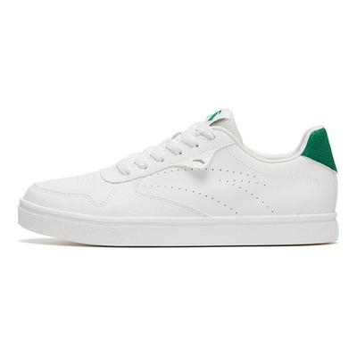 Basic Slip Resistant Abrasion Resistant Low Top Skateboard Shoes Women's White Green 122518015R-1