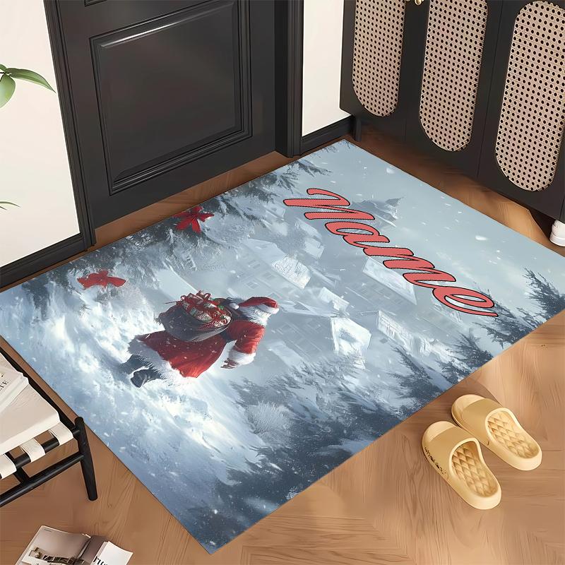 Jolly Santa Claus (5) Personalized name Office Carpet Stylish Decor for Living Room Bedroom Kitchen