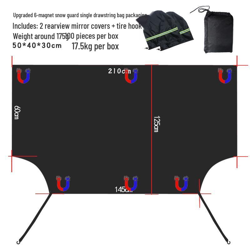 Universal Insulated Car Snow Cover with Magnets - Frostproof, Sunshade, All-Season Silver Coated Cloth