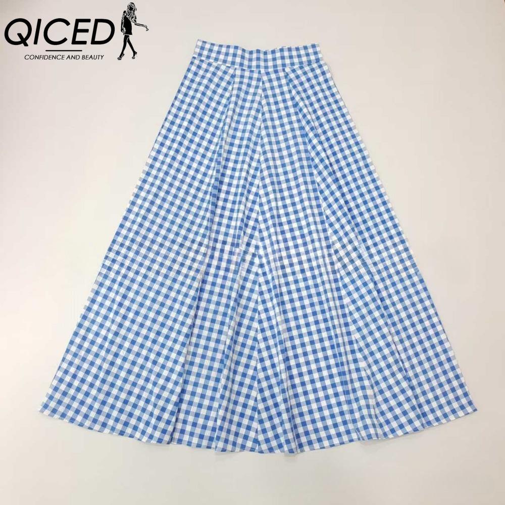

QICED Женская Модная Повседневная Летняя Весенняя Юбка XXL синий