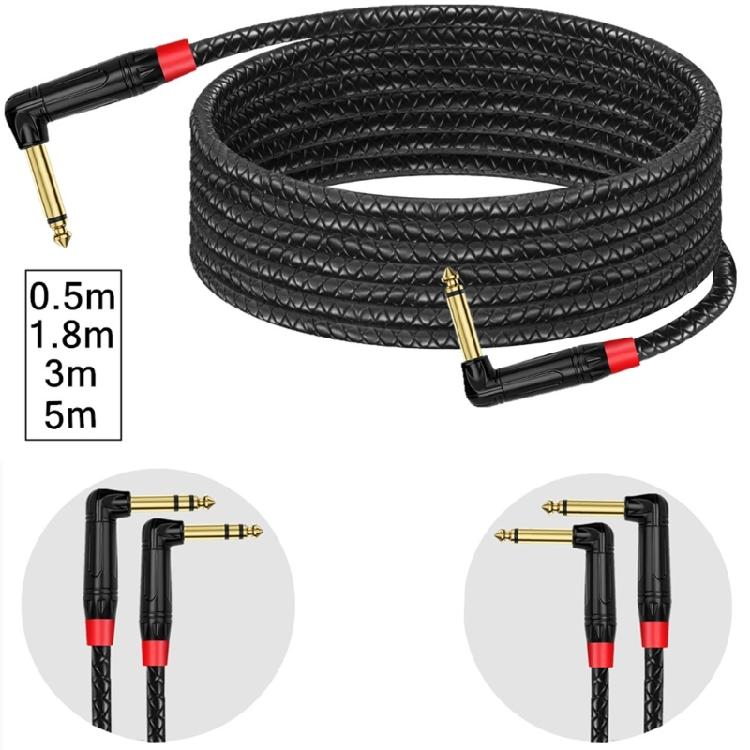 1/4inch Guitar Instrument Cable 6.35mm (1/4) to 6.35mm (1/4) Stereo Sound Cable Male to Male Cable for Electric Guitar