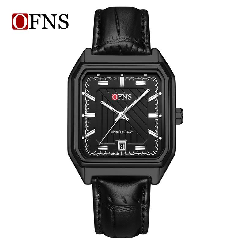OFNS Unisex Waterproof Quartz Watch with Calendar - Steel Band, Business Casual