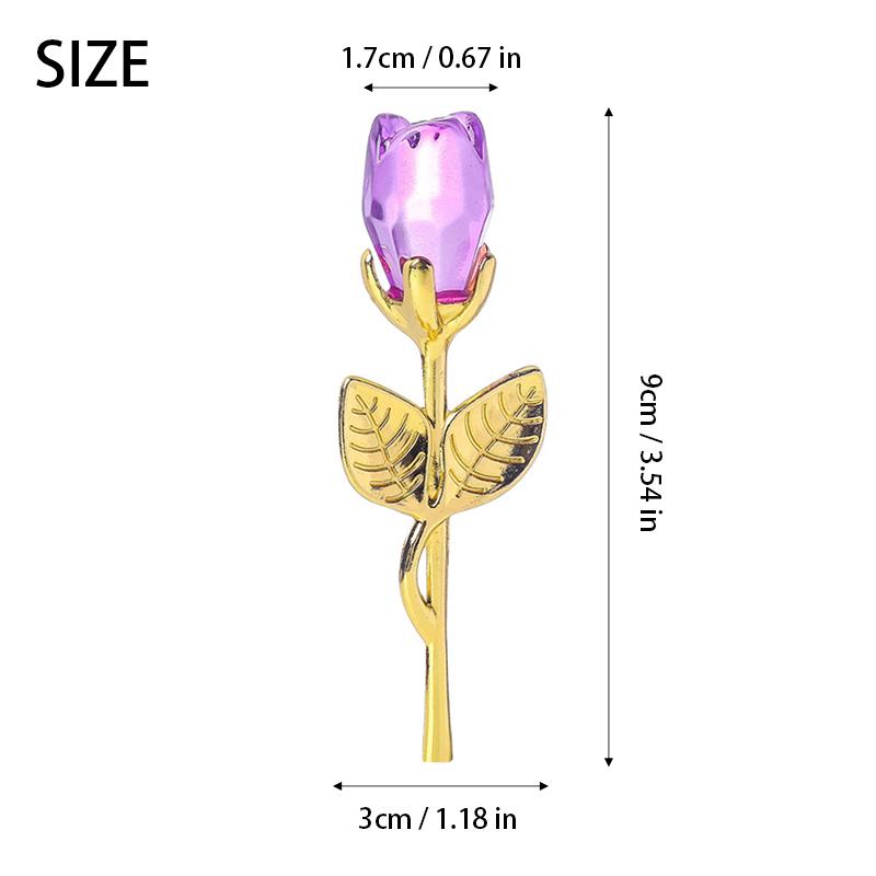 Crystal Rose Artificial Flower Gold And Silver Handicraft Wedding Decoration Valentine's Day Couple Girlfriend Gift With Box