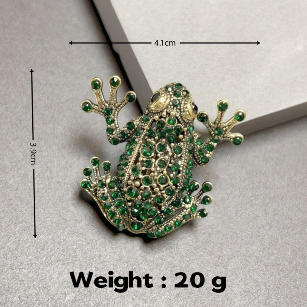 Vintage Rhinestone Brooch Elegant Animal Brooch Fashion Frog Brooches  Wedding