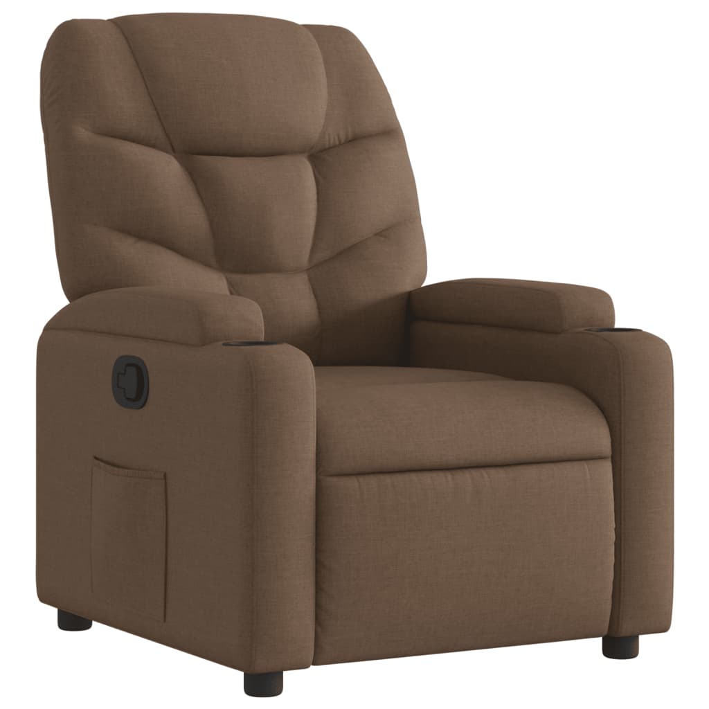 Vidaxl Foldable Armchair, Brown, Upholstered In Fabric