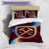 Set Lenzuola Stampato West Ham United Football 3 Pezzi, Comodo Set Copripiumino per Camera da Letto Amico della Pelle
