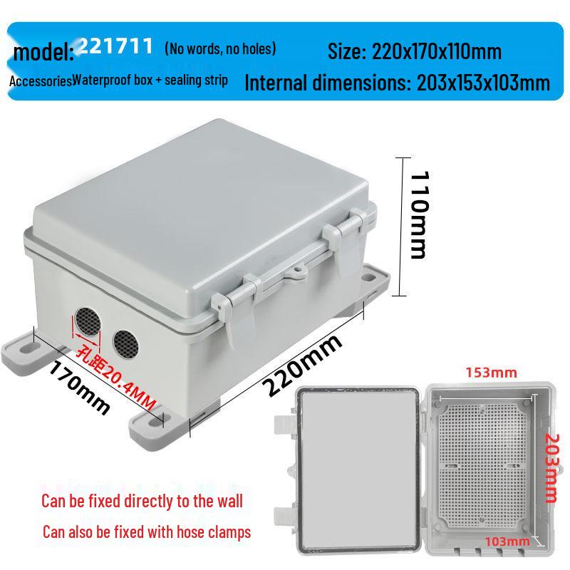 Zamykana wodoodporna skrzynka gniazdkowa zewnętrzna z osłoną przeciwdeszczową