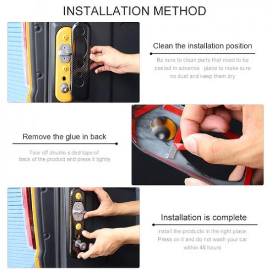 Interior Tailgate Trunk Door Lock Panel Cover Trim Carbon Fiber For Ford Bronco