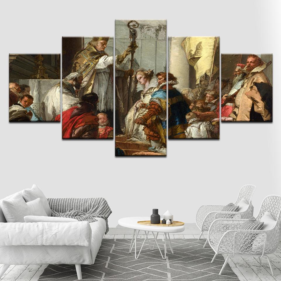 The marriage of Frederick Barbarossa 5 Piece HD Wallpapers Art Canvas Print modern Poster Modular art painting Home Decor 20x35 20x45 20x55cm