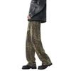 Leopard Print Camouflage Jeans for Men and Women, Neutral Style Niche Loose and Light-flare Casual Trousers
