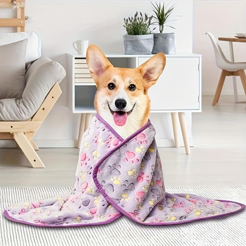 1 st Mjuk & Mysig Husdjursfilt - Pastellblommigt Mönster, Maskintvättbar, Extra Liten till Stor, Idealisk för Små till Medelstora Raser, Husdjursbäddkläder
