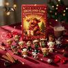 Creative Holiday Gifts 24 Days 3D Highland Cow Advent Calendar 2026, Christmas Countdown Cute Desk Figurines with Farm Cattle Mini for Ornaments