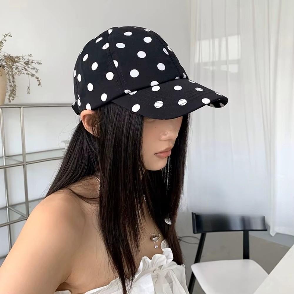 Atmungsaktive Polka Dot Baseballkappe Polyester Sonnenhut Japanischer Schirmmütze Reise