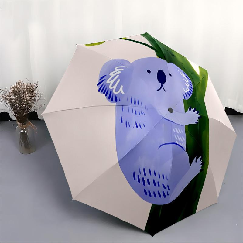 1pc Koala Tree Automatic Opening/Closing Folding Umbrella with 8 Ribs,Portable Sunshade Umbrella Birthday and Holiday gifts yy251231085