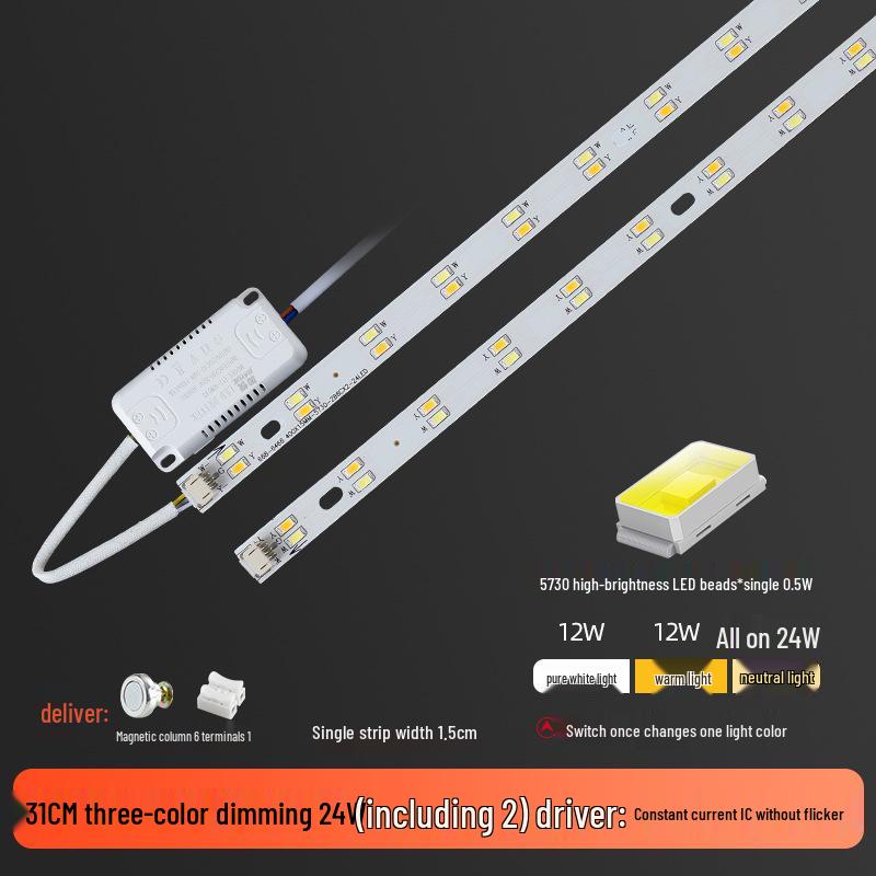 Three-Color LED Strip Light Panel for Living Room Ceiling