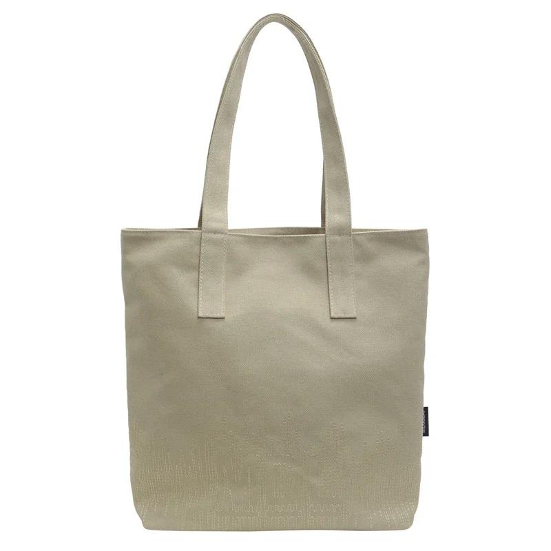 

Чистый холст застежка-молния Милая сумка-тоут Простая модная сумка Мягкая модная трендовая сумка через плечо хаки