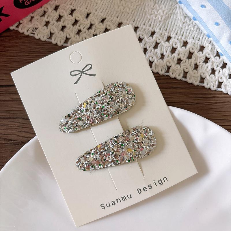 Simple Sequins Children's Water Drop Bangs Bb Clip Girl Side Broken Hair Clip Headwear Girls Kids Hair Accessories