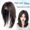 Synthetic Head Top Fake Hair Piece Hair Toppers Wigs with Bangs  Cover White Hair & Hairline