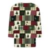 Skjorter med 3/4-ermer for kvinner Trykk grafiske t-skjorter Bluser Uformell Plussstørrelse Basic Topper Pullover