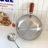 Stainless Steel Instant Noodle Pot Small Pot For One Person High-Value Appearance Wood Handle Snack Pot Small Cooking Pot