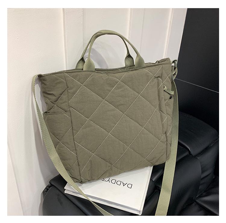 Spring and summer new casual fashion tote bag soft bag Japanese large capacity lightweight shoulder messenger bag shopping bag