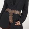 Hollowed Corset Belt Aesthetic Rivet Studded Belt Ethnic Belt Y2K Girl PU Leather Waistband Girl Western Waist Ornaments