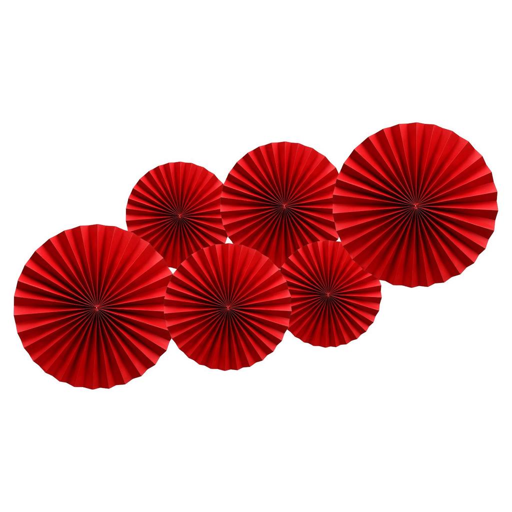 Chinese Red Paper Fan Decorations for Weddings and New Homes