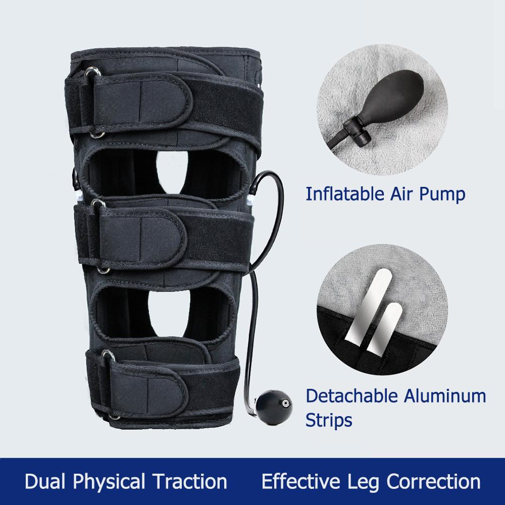 Adjustable Leg Correction Band Belt O/X Type Bowed Legs Knee Valgum Straightening Posture Corrector Inflatable Beauty Leg Band Black