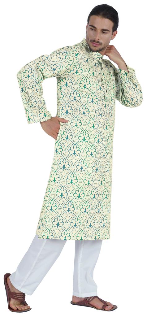 Atasi Designer Kurta For Men  s Printed Chinese Collar Summer Ethnic Party
