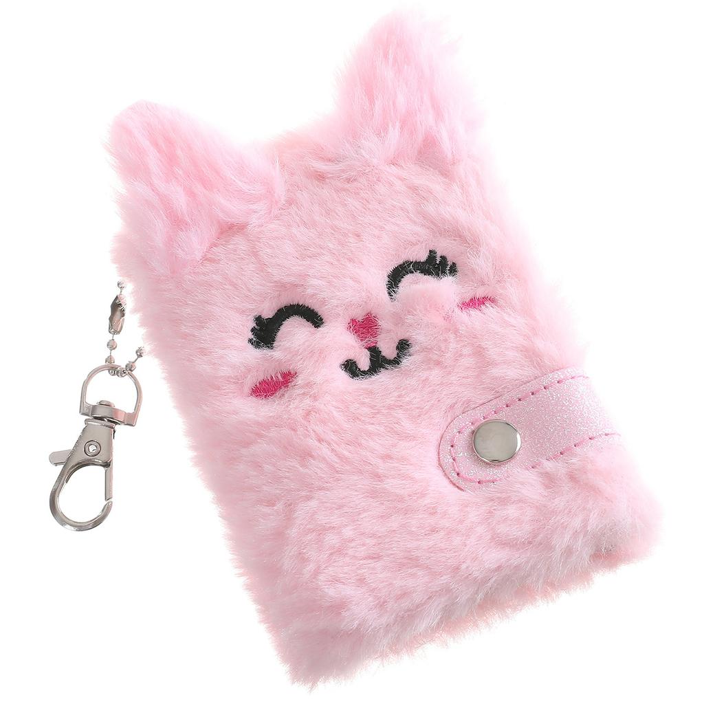 Kawaii Notebook For Girls Stationery Gift Small Plush Journal Diary Notepad Blank Inner Papers Sketchbook With Keychain Protable