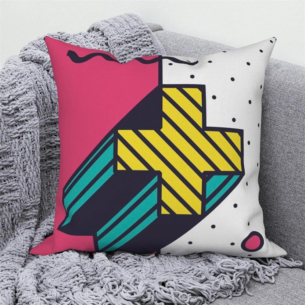 Față de pernă nordică Home Canapea Husă de pernă decorativă, geometrică, colorată