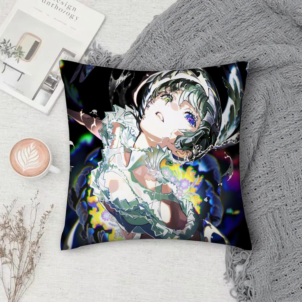 Aesthetic Art Yoneyama Mai Pillow Case Square Double-Sided Printing Short Plush Sofa Cushion Cover Bedroom Pillow