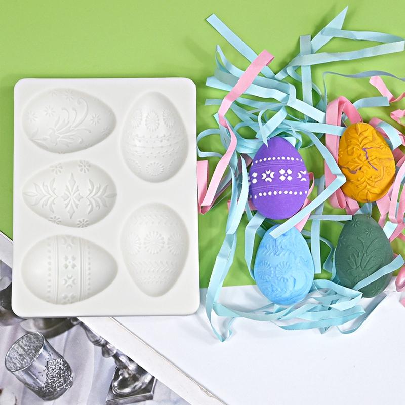 Easter Bunny Colored Egg Silicone Mold Gypsum Clay Chocolate Tools DIY Fondant Cake Decorating Sugar Craft Soap Resin Mold