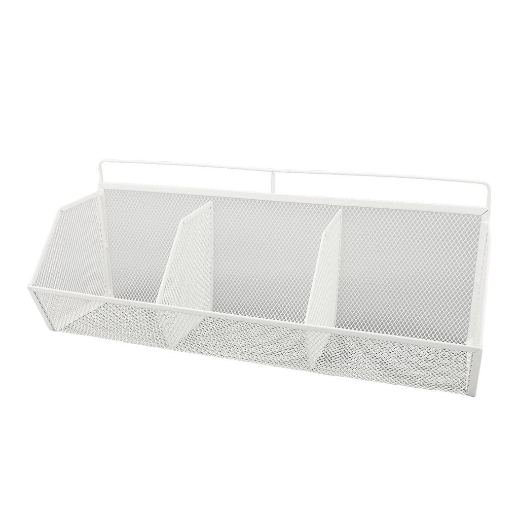 3 Grids Hanging Basket Wall Mount Slanted Opening Metal Wire Storage   for Kitchen Bathroom Laundry Room