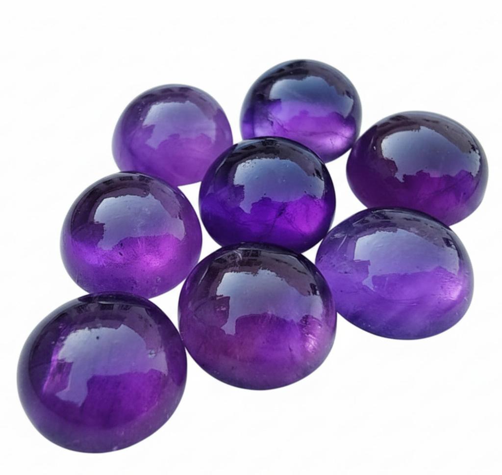 Deep Purple Amethyst Round Gemstone Loose Cabochons Jewelry Making