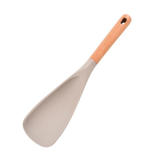 Silicone Spatula Non-Stick Cooking Spoon 3-in-1 Multi-Function Spatula with Ergonomic Wooden Handle High Temperature