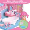 DIY Miniature Dollhouse Kit Furniture Set Mini Bathroom House Laundry Room Kitchen Room 3D Educational Pretend Play Toys
