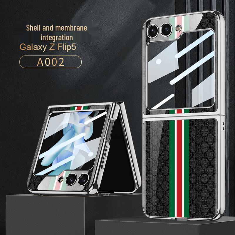 Samsung Galaxy Z Flip 5 Anti-Drop Luxury Glass Case - Full Coverage