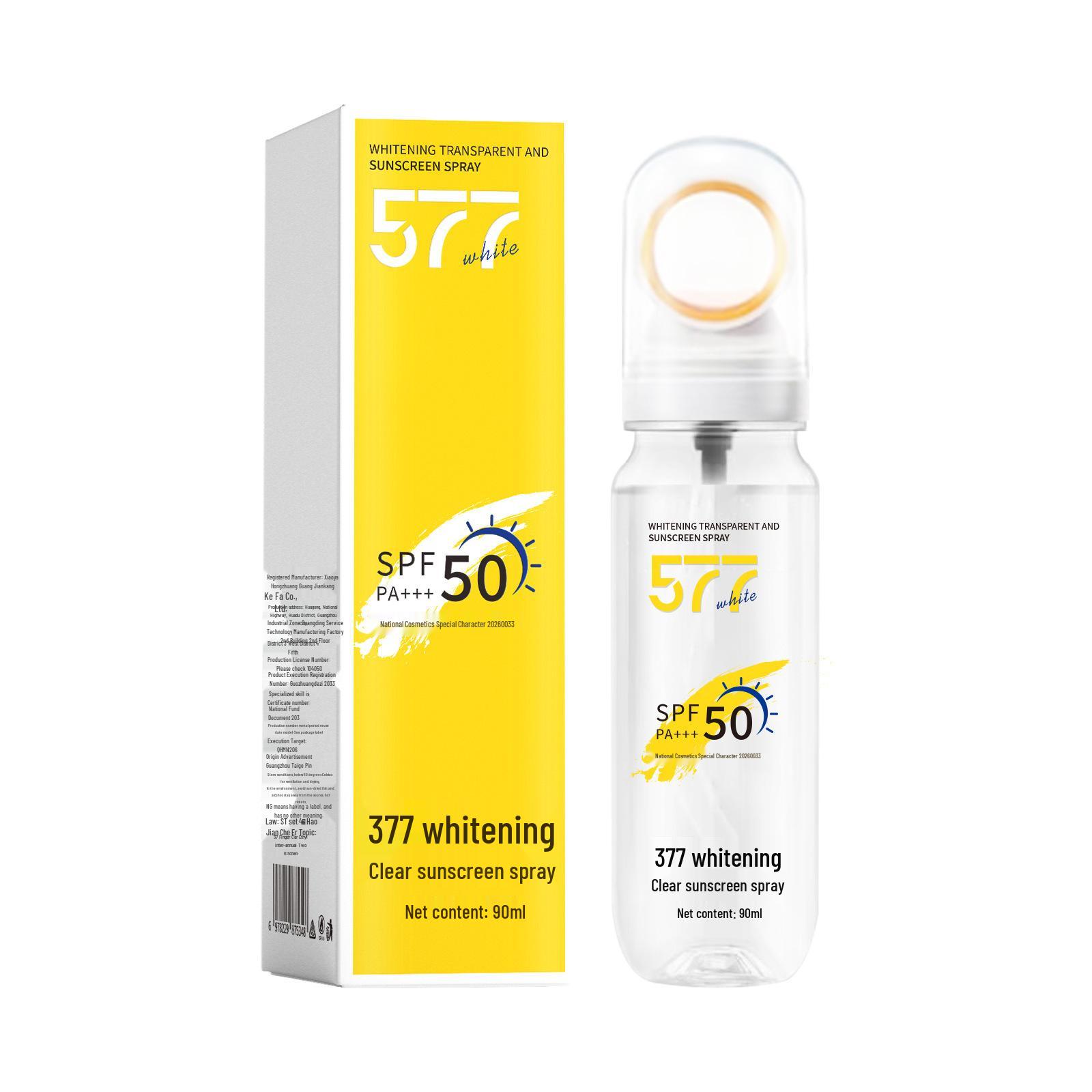 Geyi 377 Whitening UV Protection Sunscreen Spray - Waterproof & Sweatproof for Body and Face 377 Whitening Sunscreen Spray