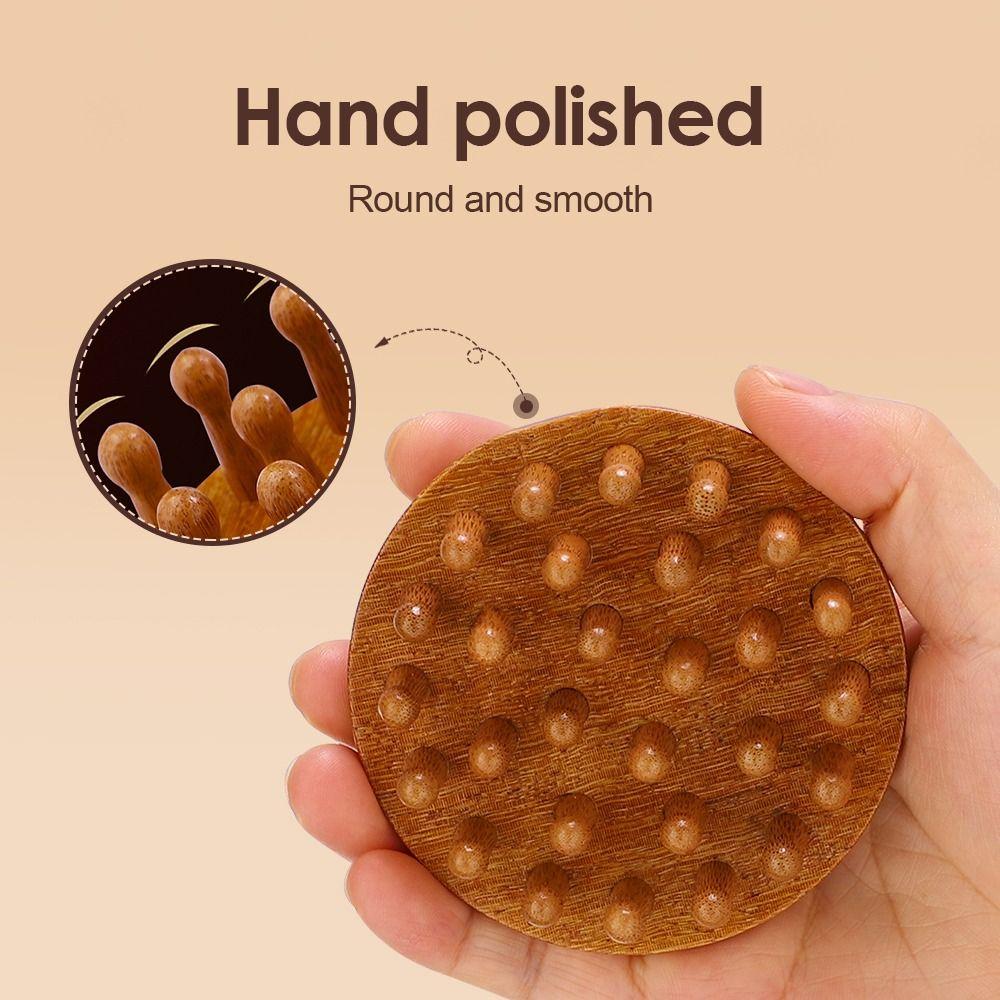 Circular Tooth Head Massage Comb 28 Nails Scalp Head Massager Wood Therapy Massage Comb  For Body