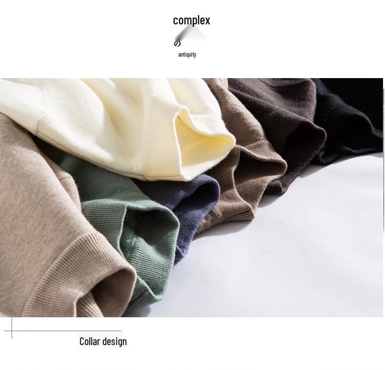Men's Fleece-Lined Half-Neck Sweater - Warm, Skin-Friendly, Multi-Color Knitwear, Perfect Base Layer