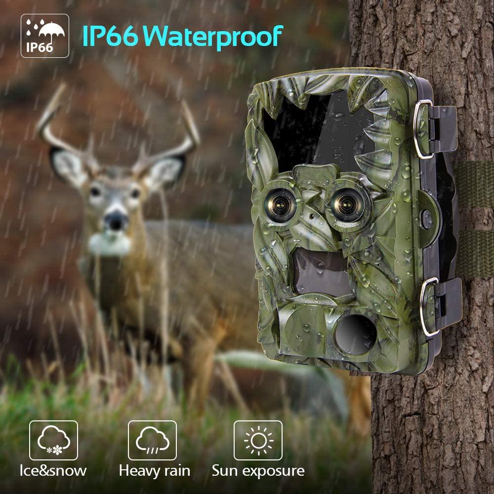

Dual lens Trail Hunting 4K 20MP 170 Degree Wide Angle Wildlife Camera with Night Vision Motion Activated Only Camera