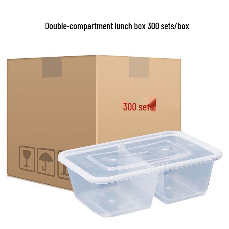 Disposable 650ml Double Compartment Food Containers