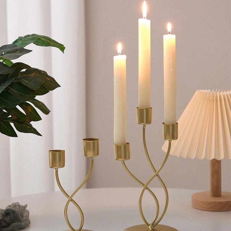 Iron Candlestick Holder Nordic Wedding Metal Candle Stand for Home Room Decor