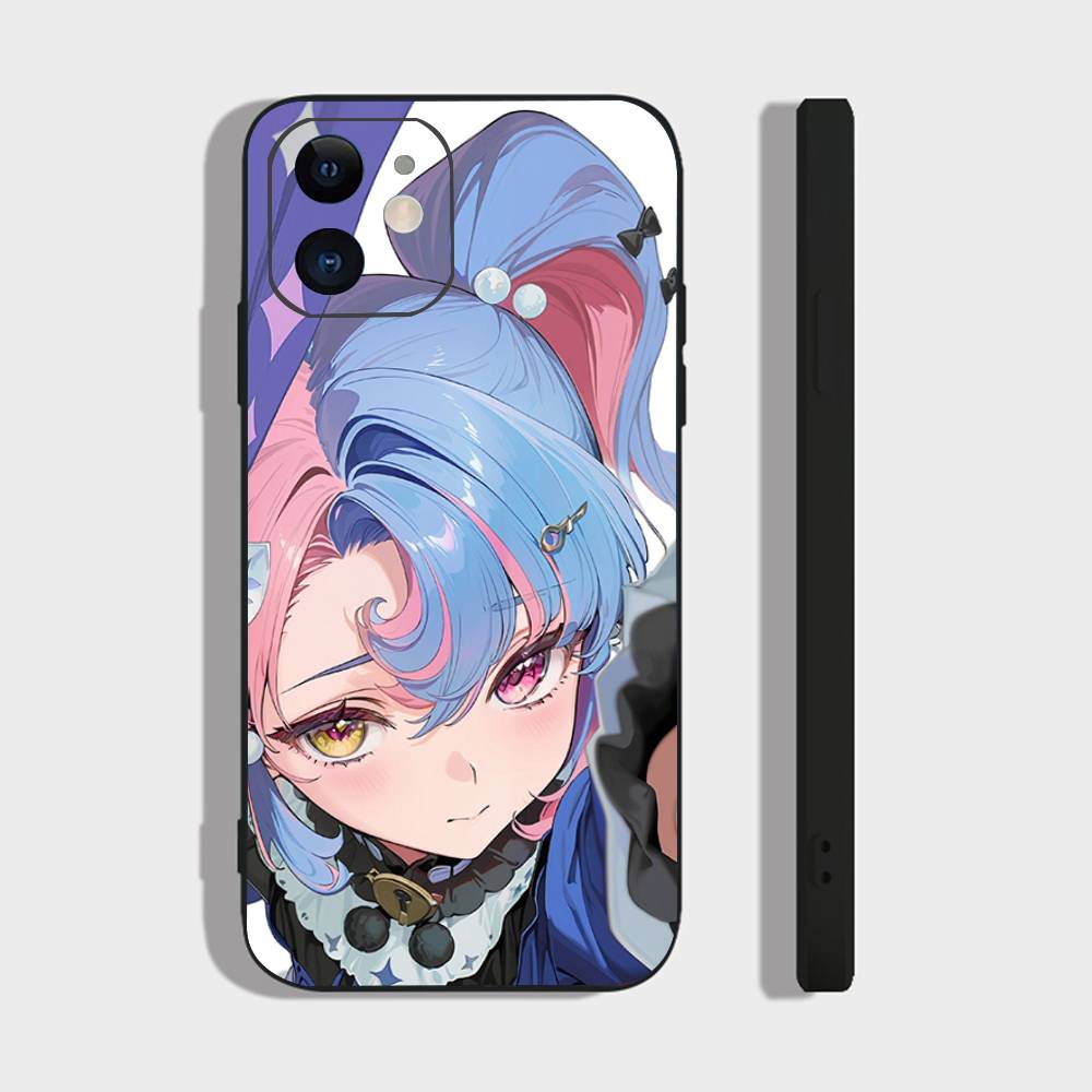 ROCCIA Anime Game W-Wuthering Waves Phone Case For IPhone 17 Air 16 15 14 13 Pro Max 11 12 Black Silicone Cover