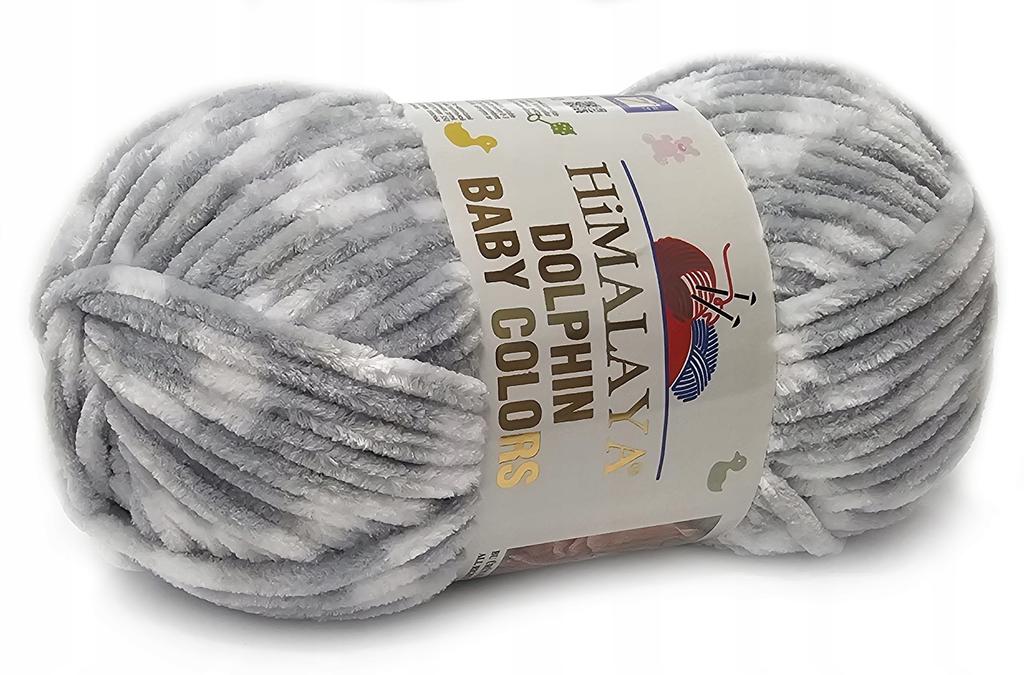 HIMALAYA THICK yarn DOLPHIN BABY COLORS 80432 gray-white