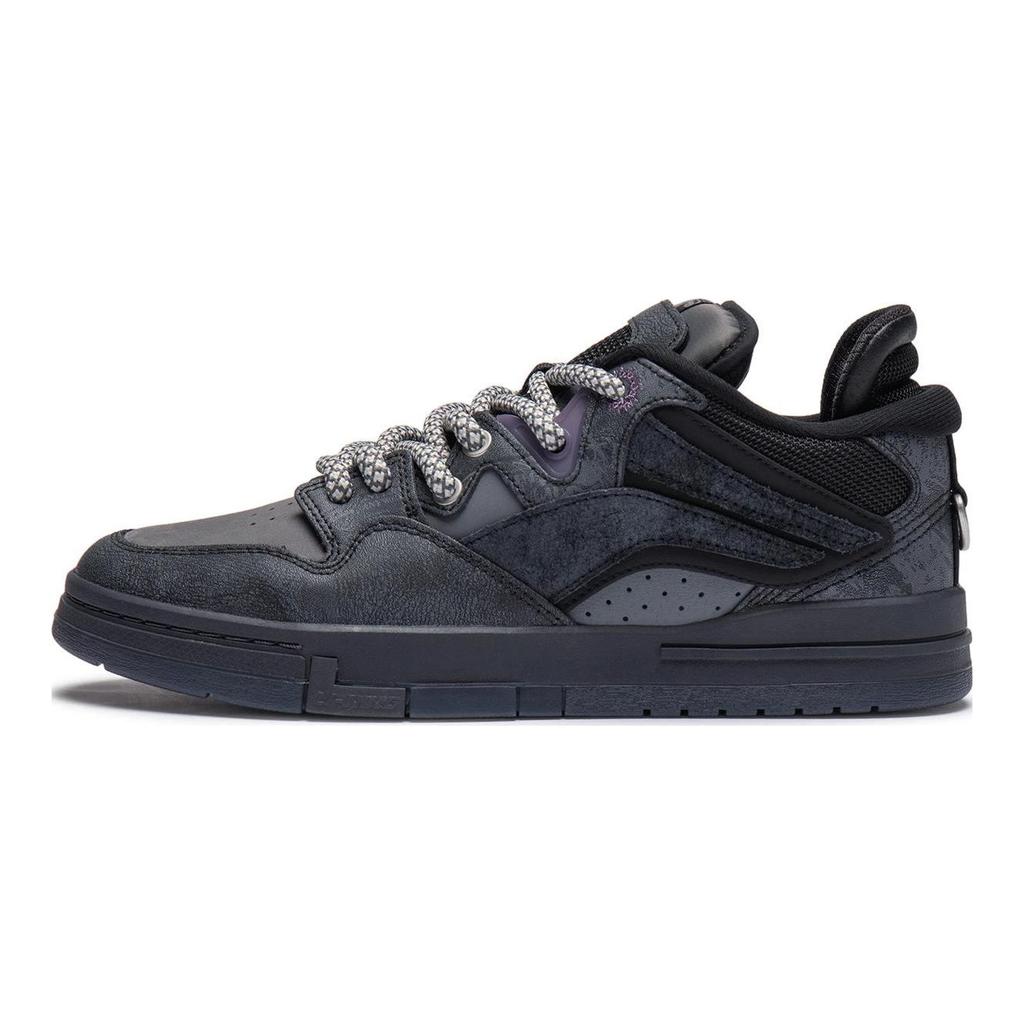 Pleasures X Li Ning Comfortable Versatile Non-Slip Low-Top Sneakers Men Sneakers Black AECT065-1